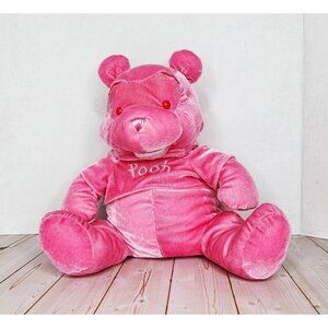 Disney Store All Pink Winnie The Pooh Bear Plush 11" Velvet Sweet Tickle Pooh
